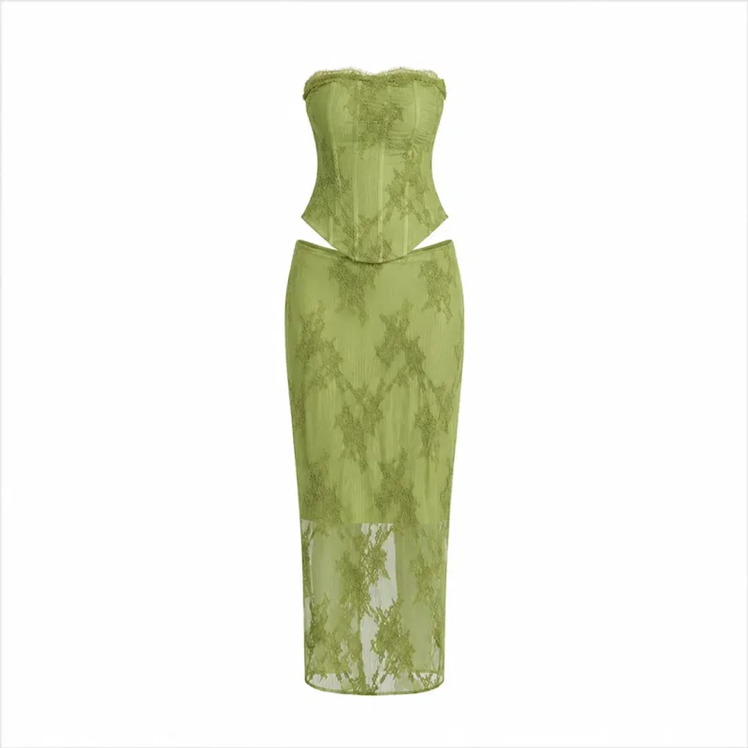 HNTR INEZ CORSET & MAXI SKIRT SET for rent on The Volte - main image