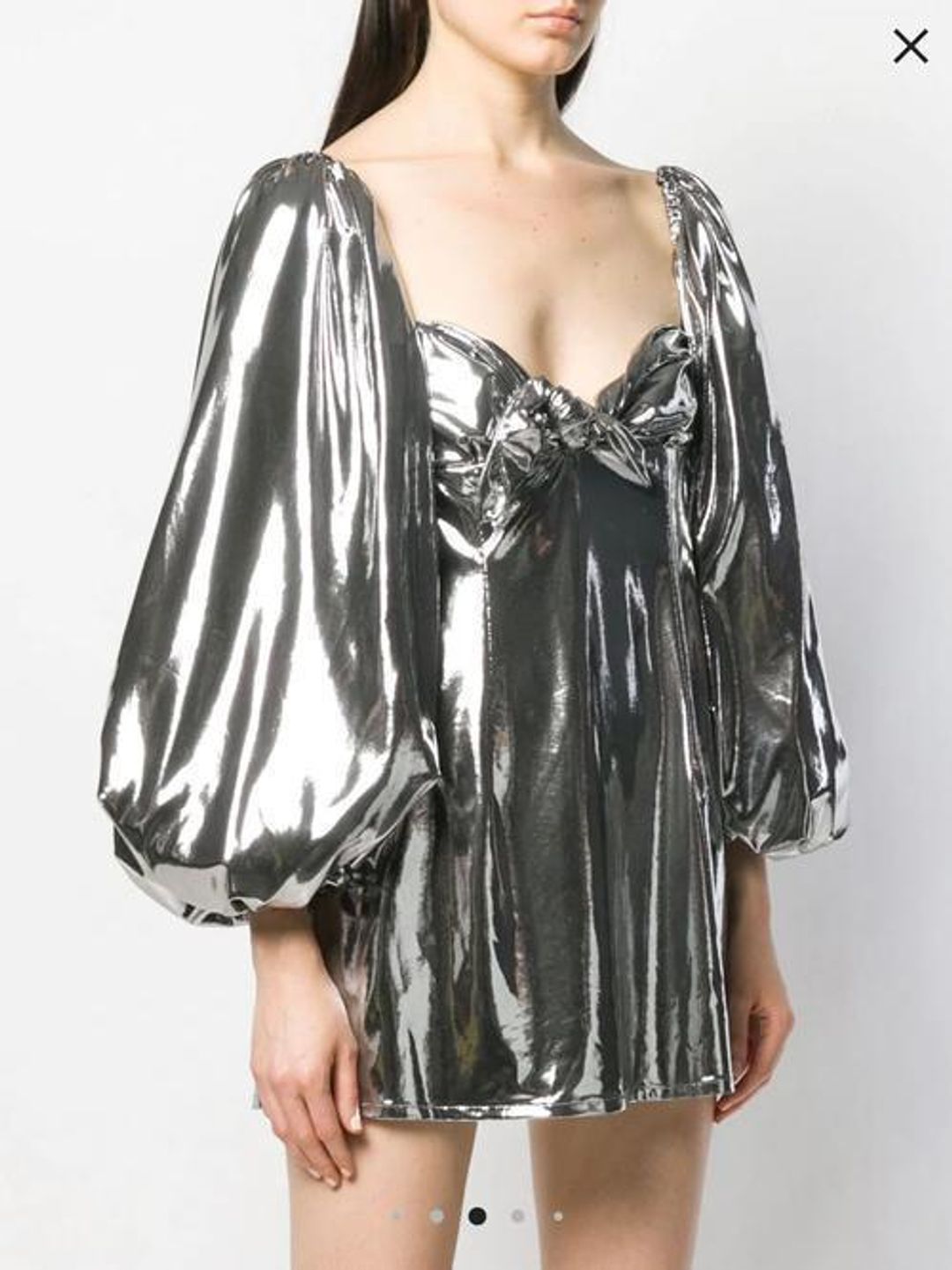 The Attico Silver Mini Dress for rent on The Volte - main image