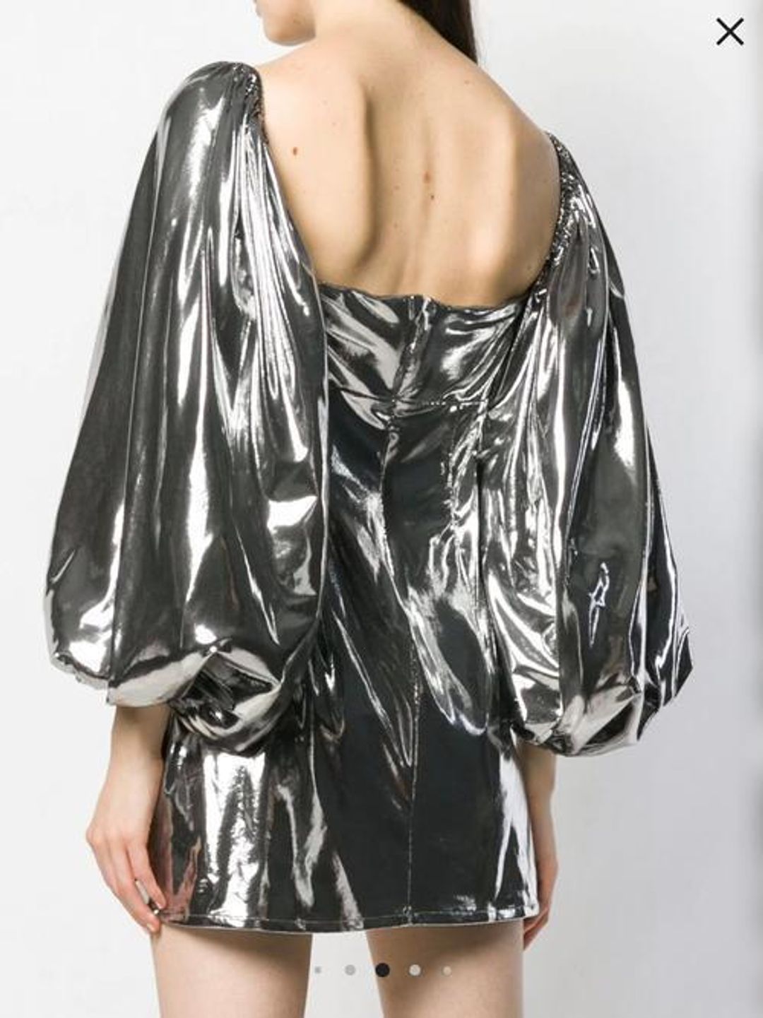 The Attico Silver Mini Dress for rent on The Volte - main image