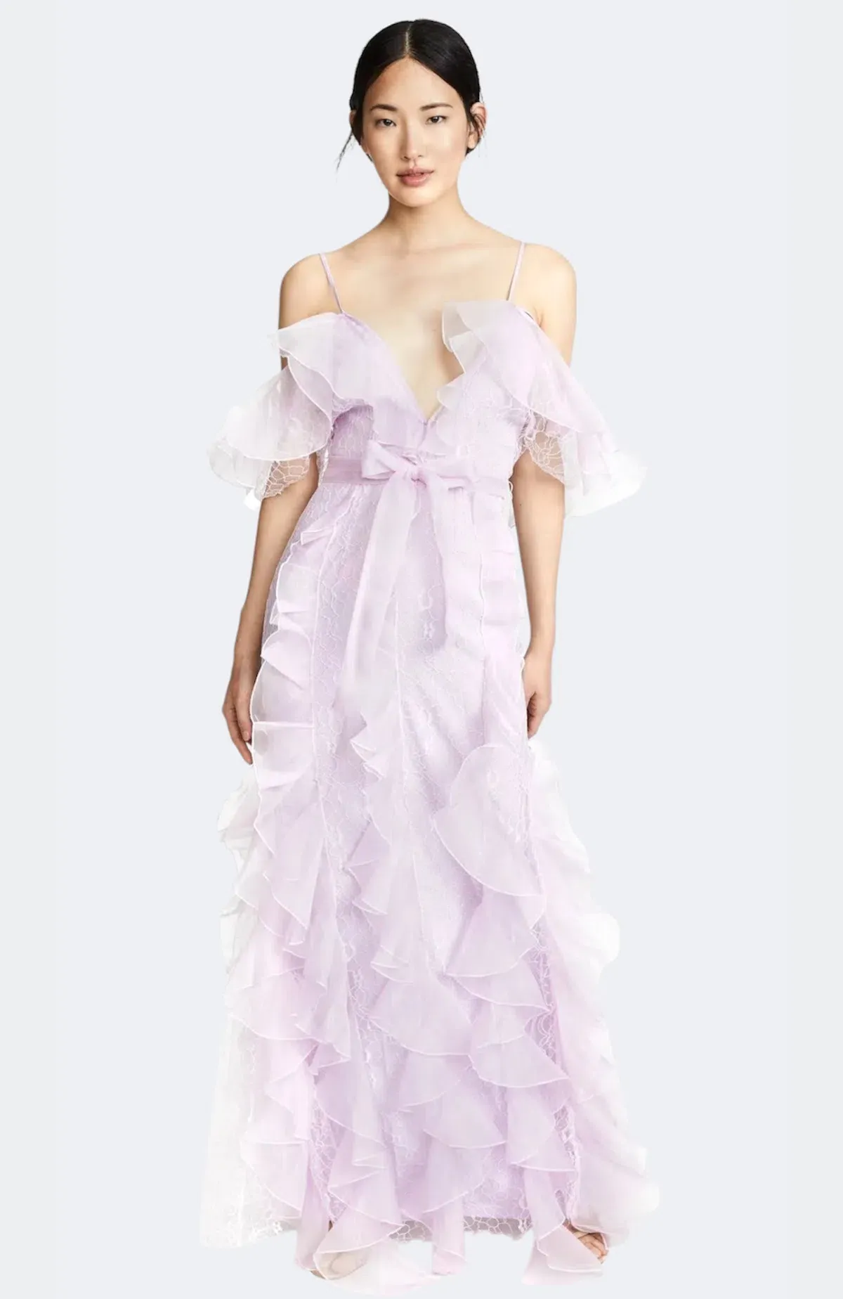 Alice McCall My Baby Love Ruffle Maxi Gown Lilac Size AU 6 / XS for rent on The Volte - main image