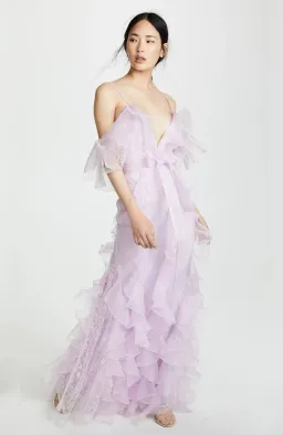 Alice McCall My Baby Love Ruffle Maxi Gown Lilac Size AU 6 / XS for rent on The Volte - image 2