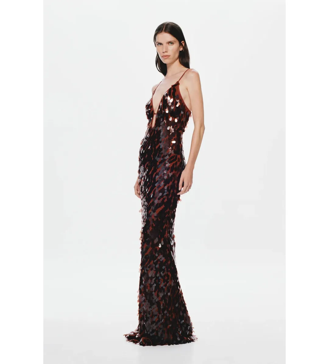 Misha The Sapphire Sequin Dress in Fig Size S/AU8 for rent on The Volte - main image