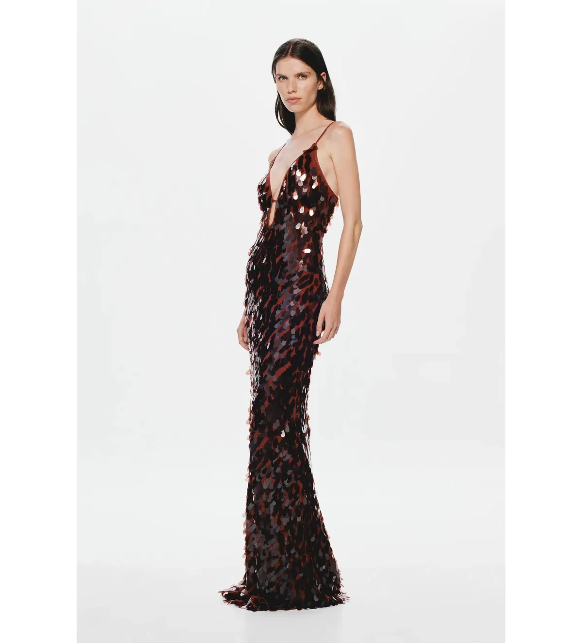 Misha The Sapphire Sequin Dress in Fig Size S/AU8 - Image 2
