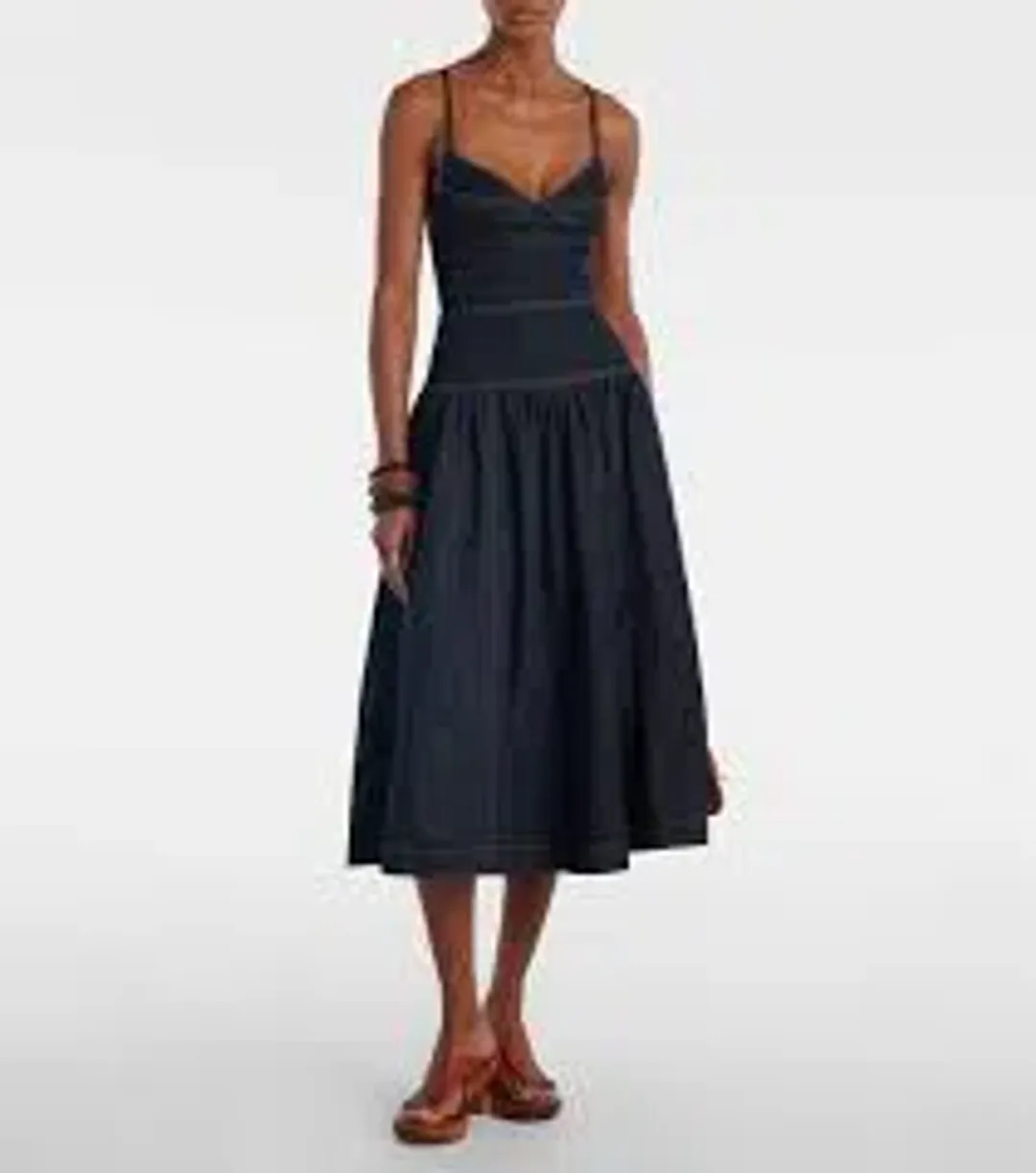 Zimmermann Denim Sleeveless Midi Dress Night Sky Size 1 / Size AU 10 for rent on The Volte - main image