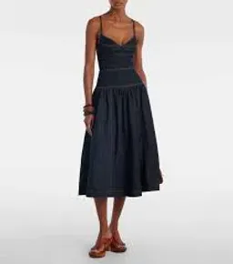 Zimmermann Denim Sleeveless Midi Dress Night Sky Size 1 / Size AU 10 for rent on The Volte - image 1
