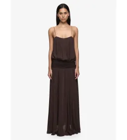 Bec & Bridge Camille Blouson Maxi Dress in Dark Chocolate Size AU6 for rent on The Volte - image 1