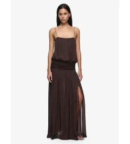 Bec & Bridge Camille Blouson Maxi Dress in Dark Chocolate Size AU6 for rent on The Volte - image 2