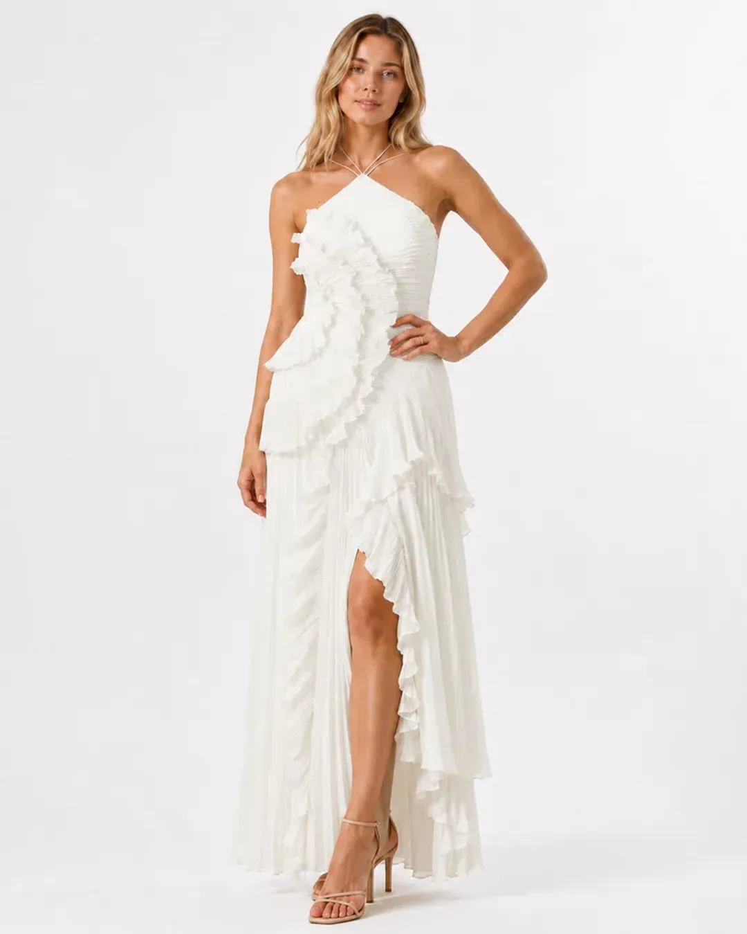 Amur - Lorelie Halter Gown in White for rent on The Volte - main image