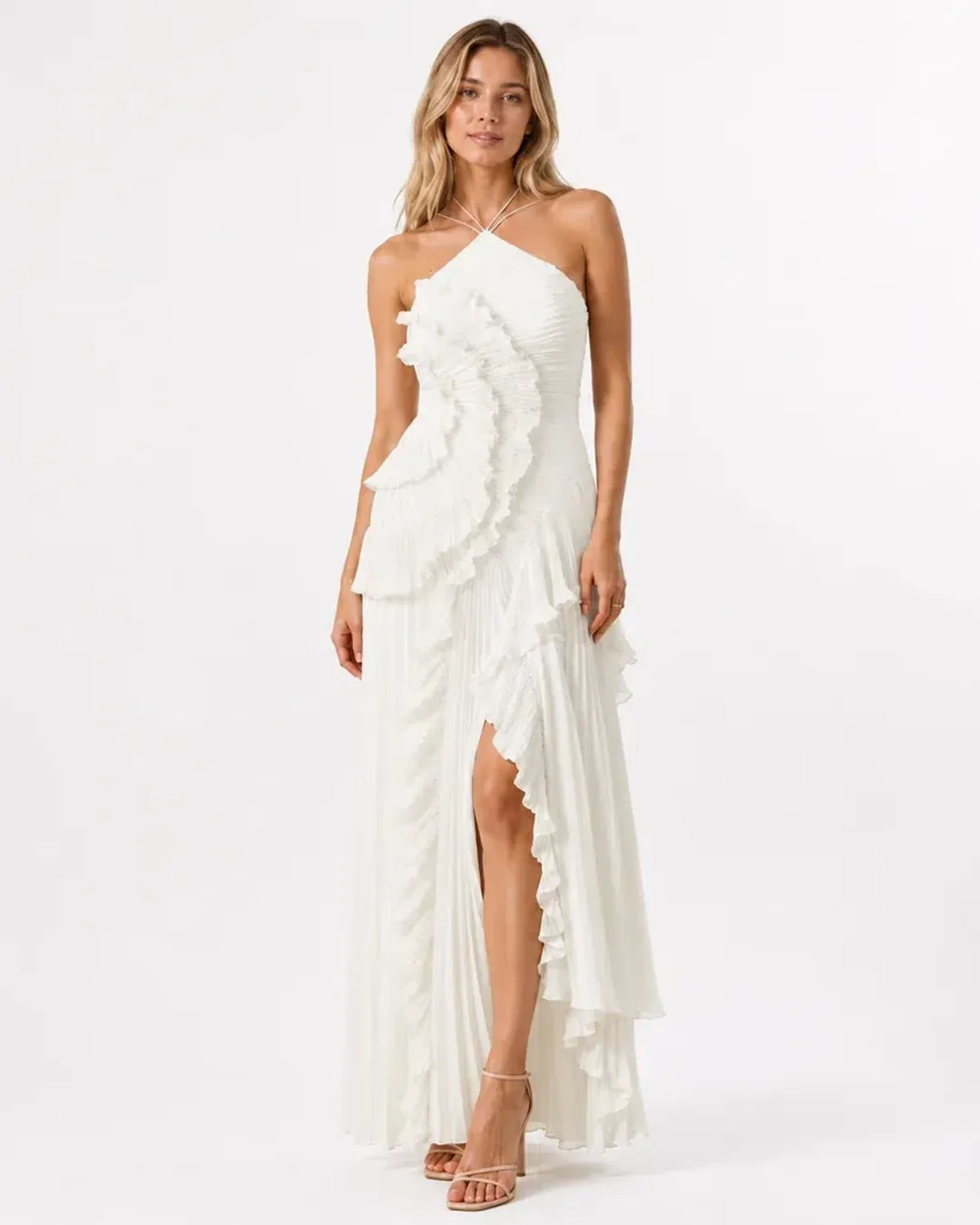 Amur - Lorelie Halter Gown in White for rent on The Volte - main image