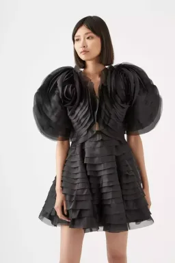 Aje Amour Mini Dress Black Size 8 for rent on The Volte - image 1