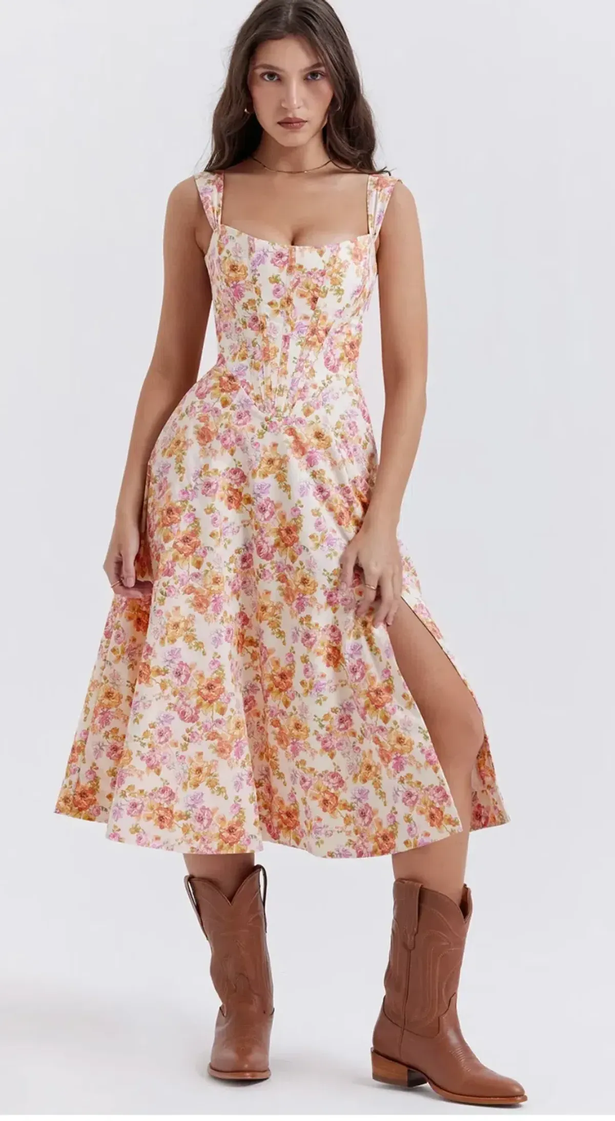 House of CB Saira Floral formal Midi Dress for rent on The Volte - main image