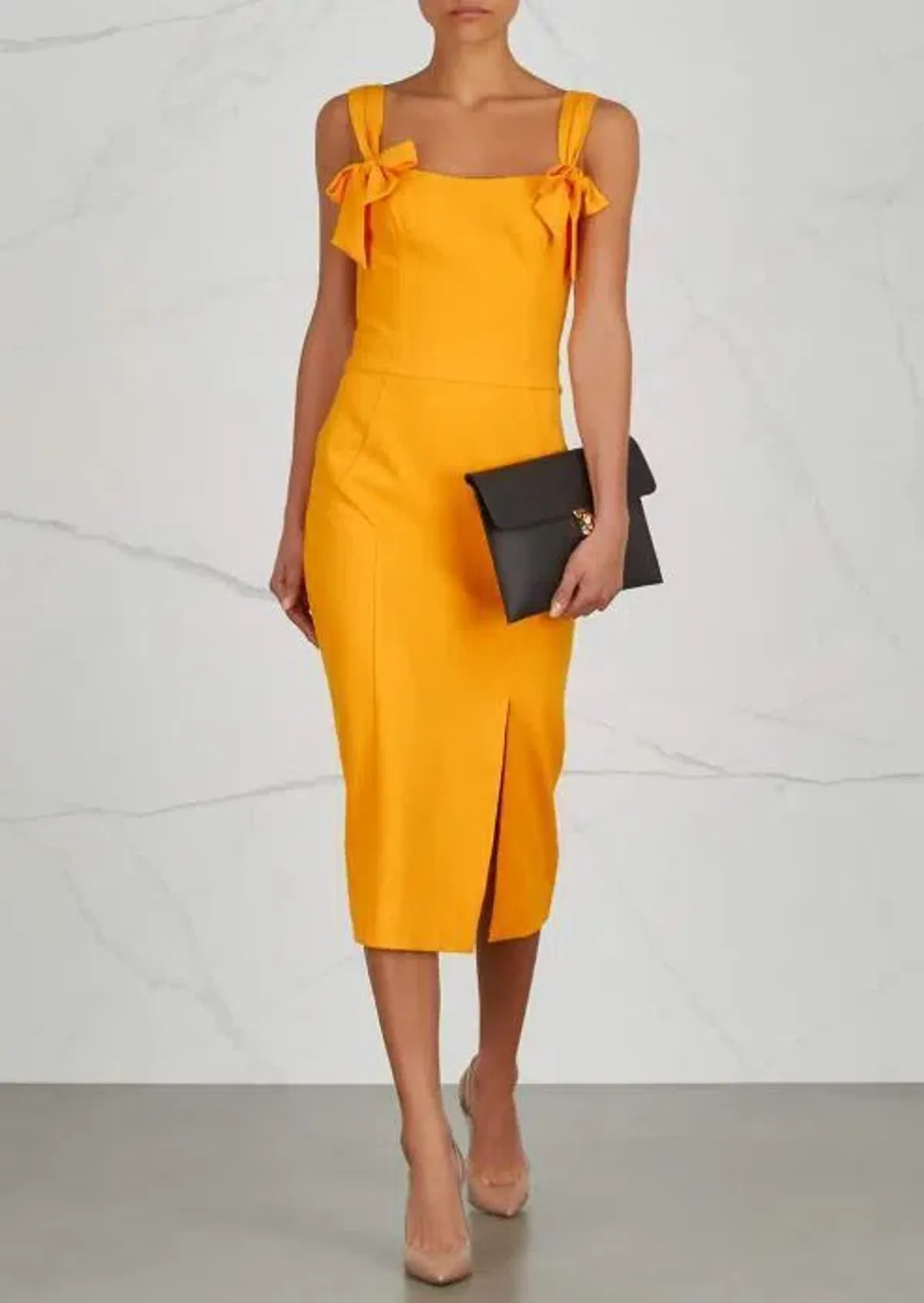 Rebecca Vallance Havana Midi Yellow Dress size 6 - Image 1