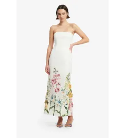 Leo Lin Rayna Embroidered Maxi Dress in Snapdragon Print Snow Size AU10 for rent on The Volte - image 2