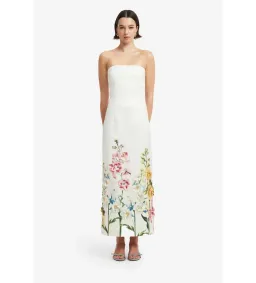 Leo Lin Rayna Embroidered Maxi Dress in Snapdragon Print Snow Size AU10 for rent on The Volte - image 1