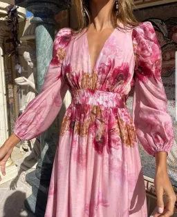 SHEIKE SWAN LAKE DRESS PINK FLORAL PRINT SIZE 10 for rent on The Volte - image 3