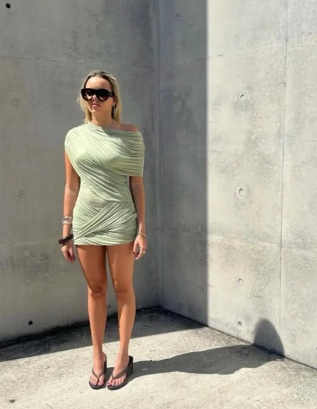 Benni Green Mini Dress for rent on The Volte - main image