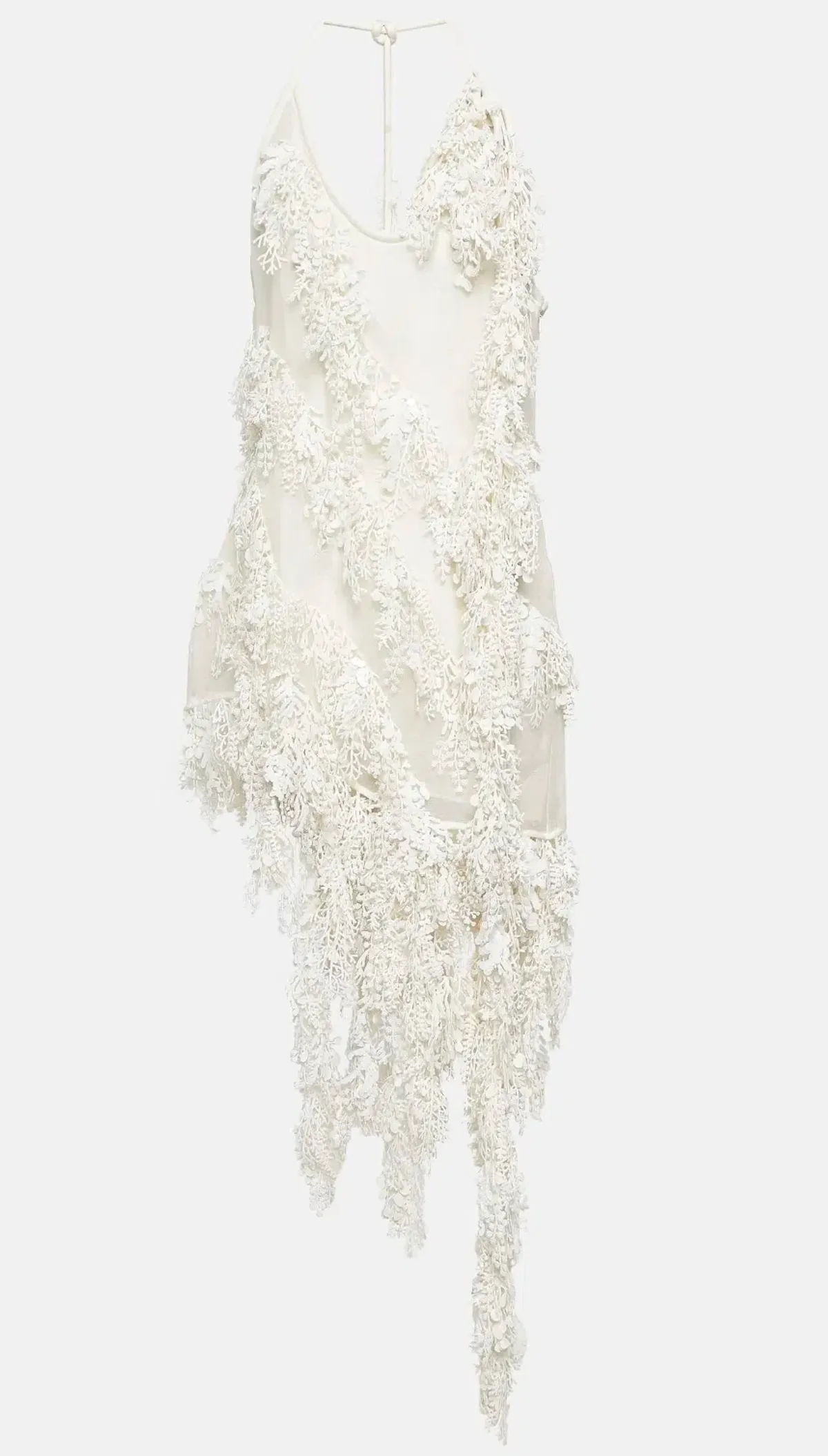 ZIMMERMANN Tama Sequin Asymmetric Linen Dress White Size 1 - Image 5