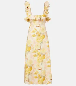 ZIMMERMANN Como floral ruffled linen midi dress Size 1/ AU 8-10 for rent on The Volte - image 5