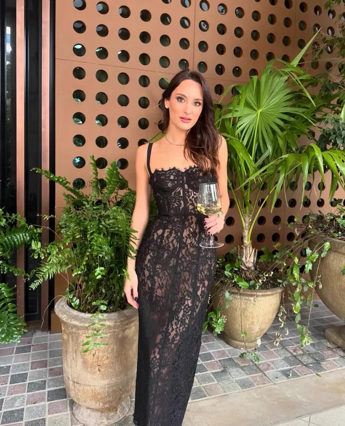 Helsa The Lace Column Dress – Black Size S / 8AU - Image 1