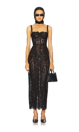 Helsa The Lace Column Dress – Black Size S / 8AU for rent on The Volte - image 5