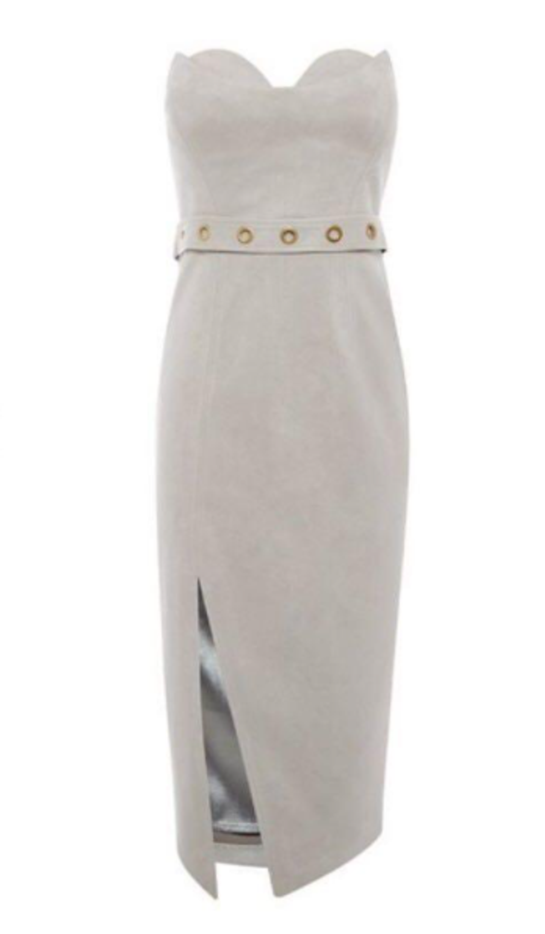 Sheike Strapless Grey Suede Dress Size 6 for rent on The Volte - main image