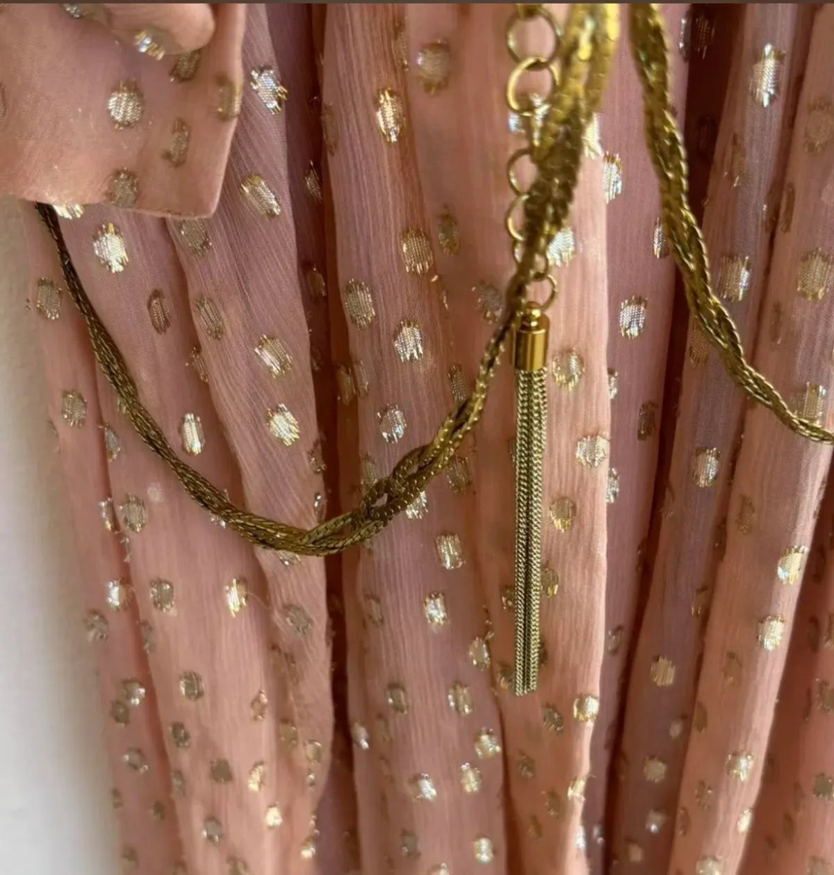 Zimmermann Blush Metallic Lurex Tie Neck Midi Dress – Size 3 / AU 12–14 - Image 9