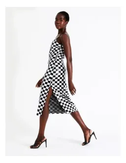 Wayne Cooper Sequin Checkerboard Midi Dress – Size 14 Y2K for rent on The Volte - image 3
