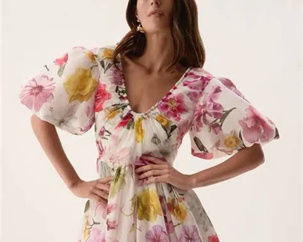 Aje Fleur Mini Dress in Collage Floral – Size 14 - Image 5