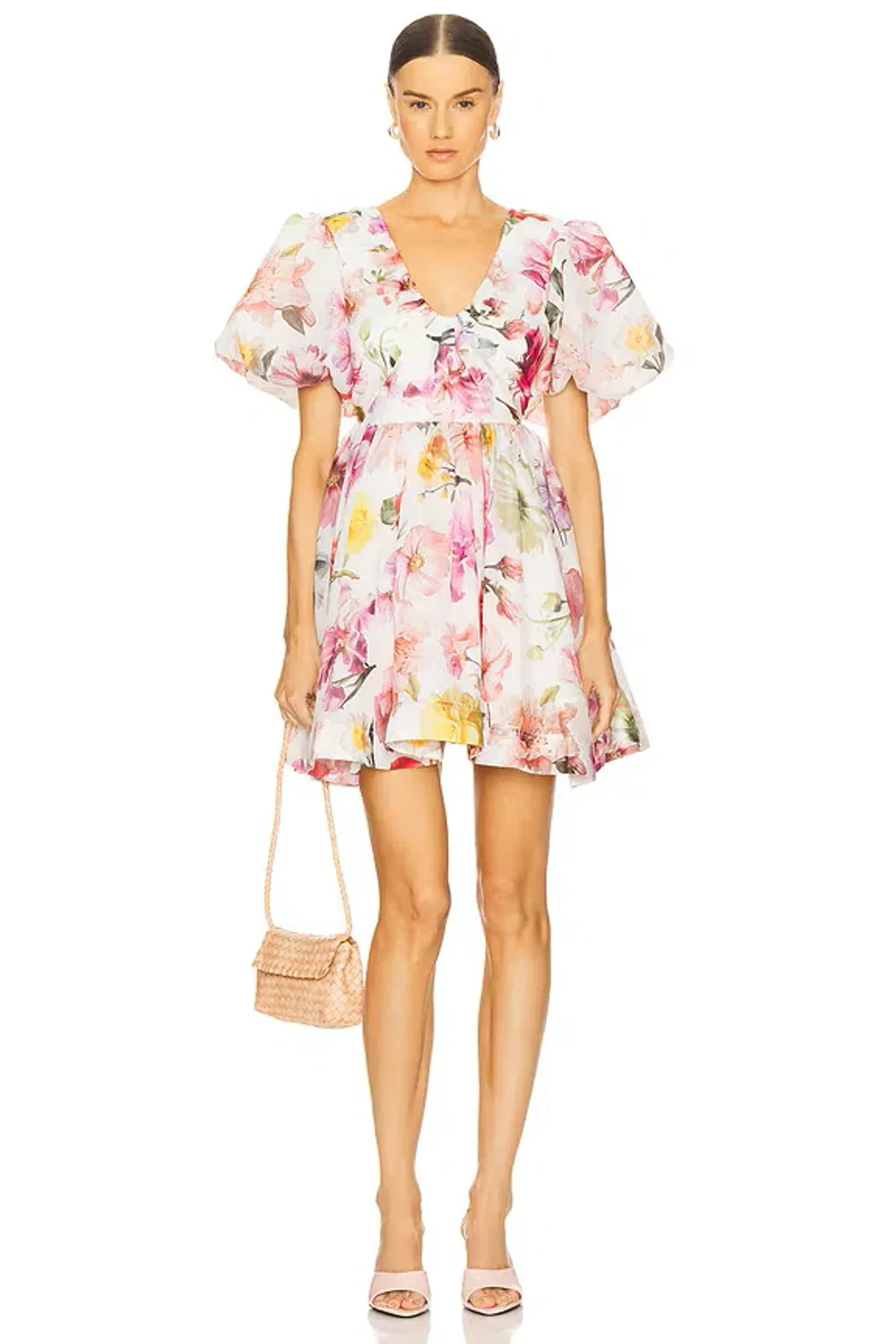 Aje Fleur Mini Dress in Collage Floral – Size 14 - Image 1