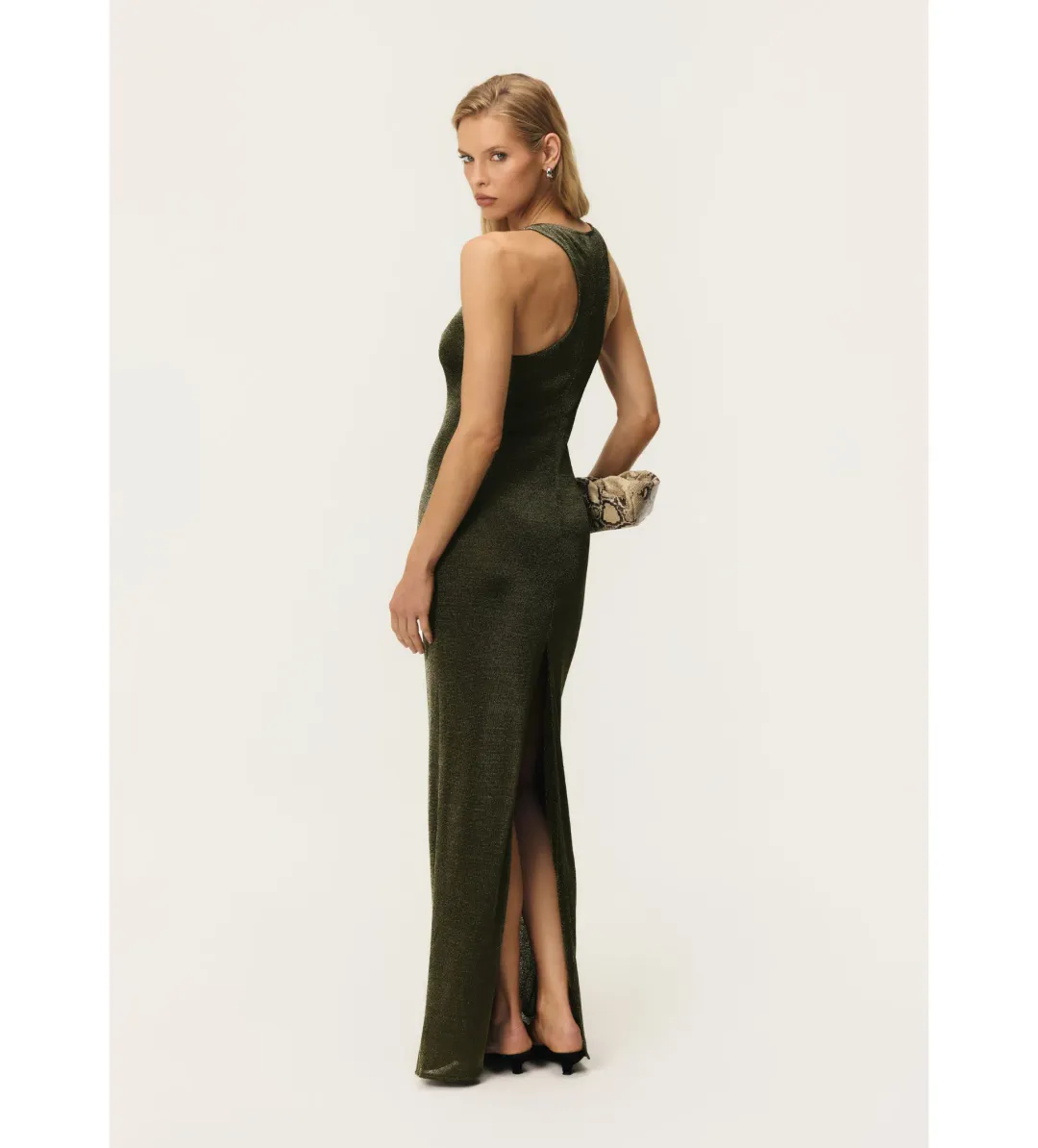 Arcina Ori Indi Dress in Khaki Metallic Size XS/AU6 for rent on The Volte - main image