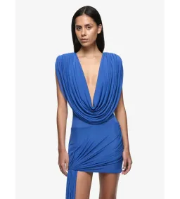 Bec & Bridge Arianna Cowl Mini Dress in Cobalt Blue Size AU6 for rent on The Volte - image 2