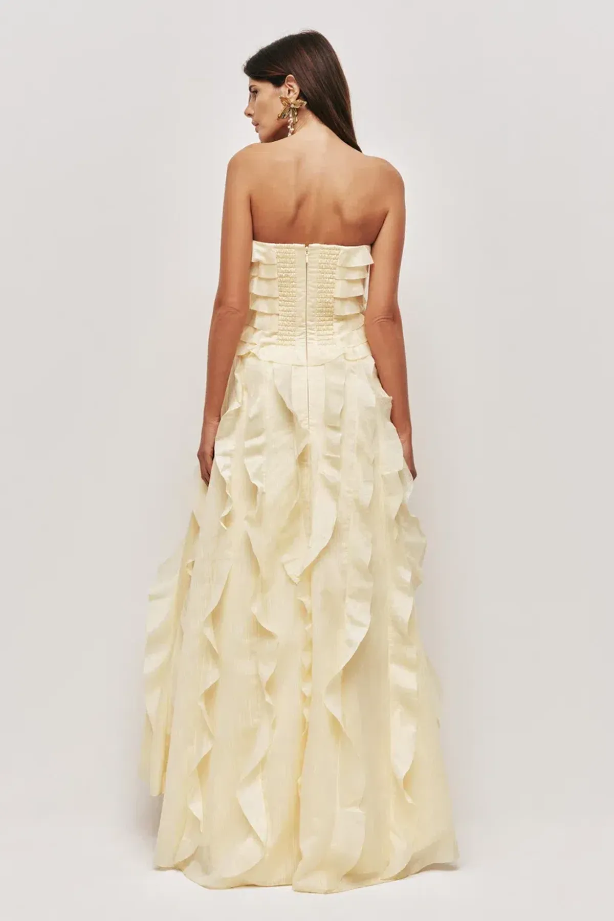Aje Allairie Gown Dress Butter Yellow Size 12 - Image 5