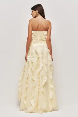 Aje Allairie Gown Dress Butter Yellow Size 12 for rent on The Volte - image 5