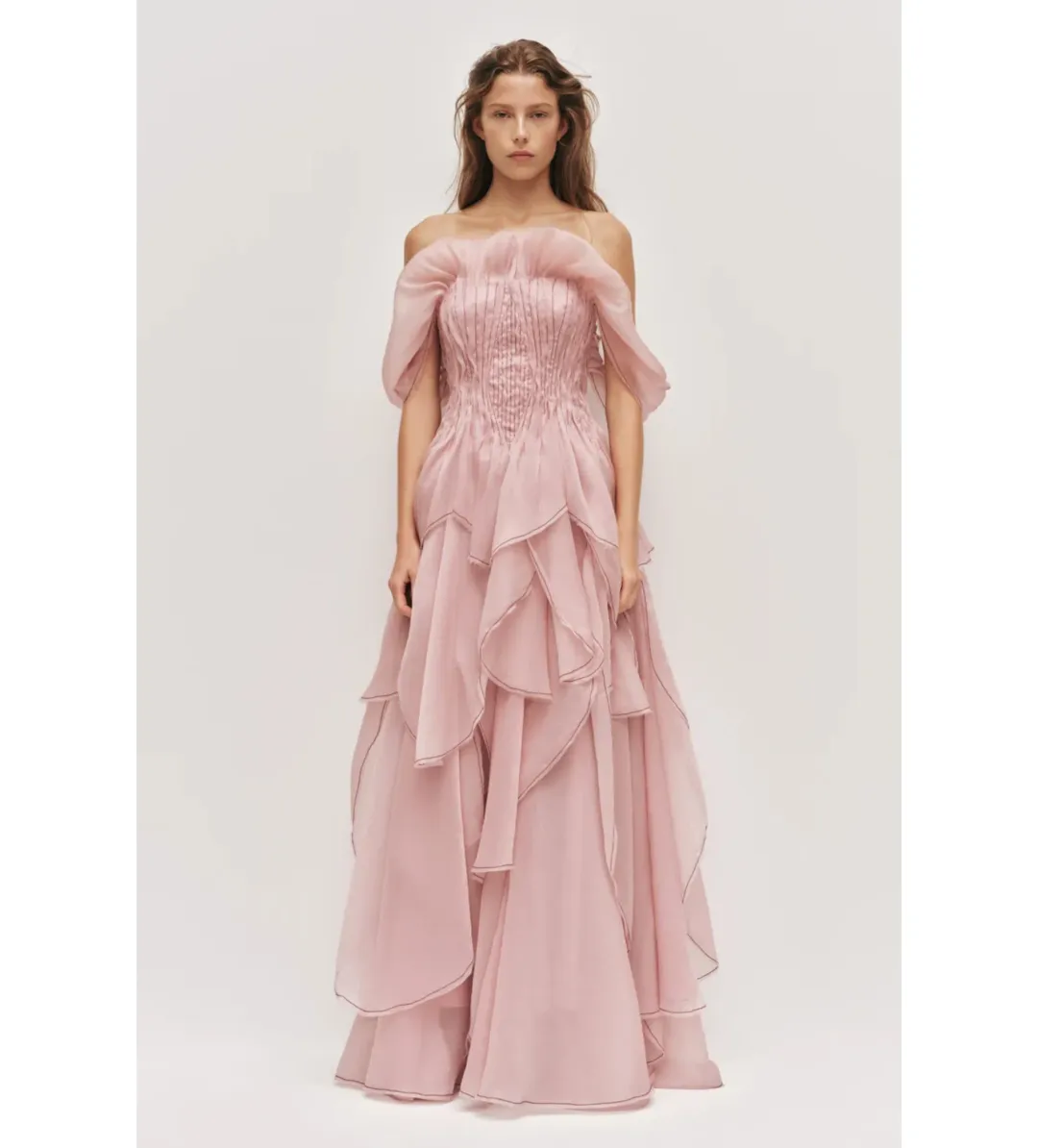 Aje Nisha Gown Fawn Pink Size 6 for rent on The Volte - main image