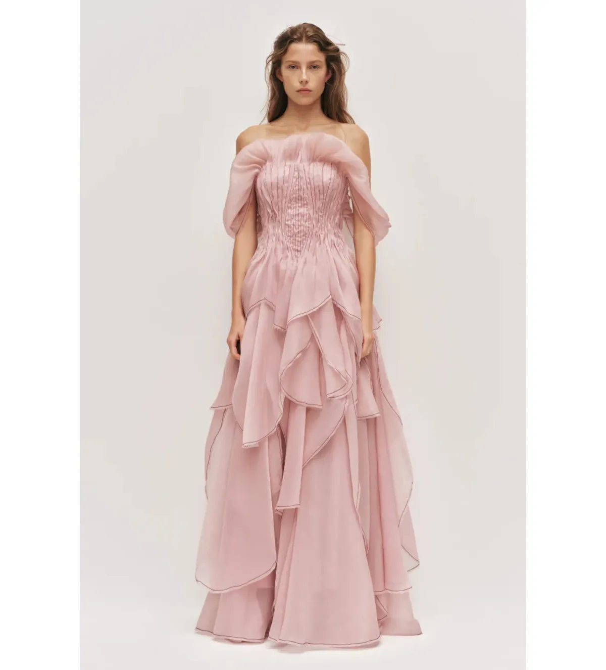 Aje Nisha Gown Fawn Pink Size 6 for rent on The Volte - main image