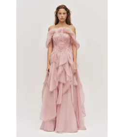 Aje Nisha Gown Fawn Pink Size 6 for rent on The Volte - image 1