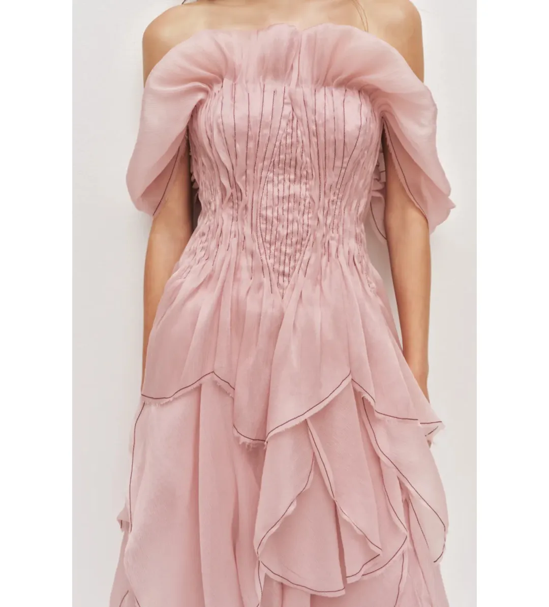 Aje Nisha Gown Fawn Pink Size 6 for rent on The Volte - main image