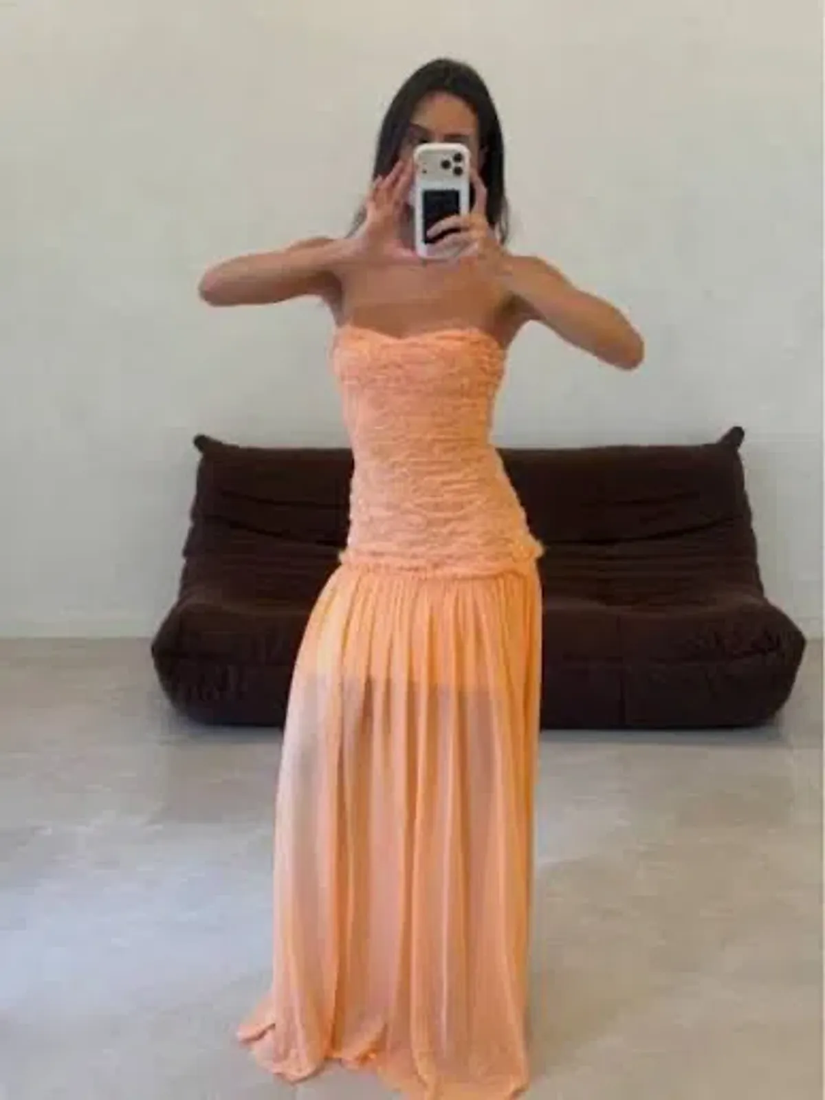Jefresei Renata Gown Orange / Size 8 - Image 3