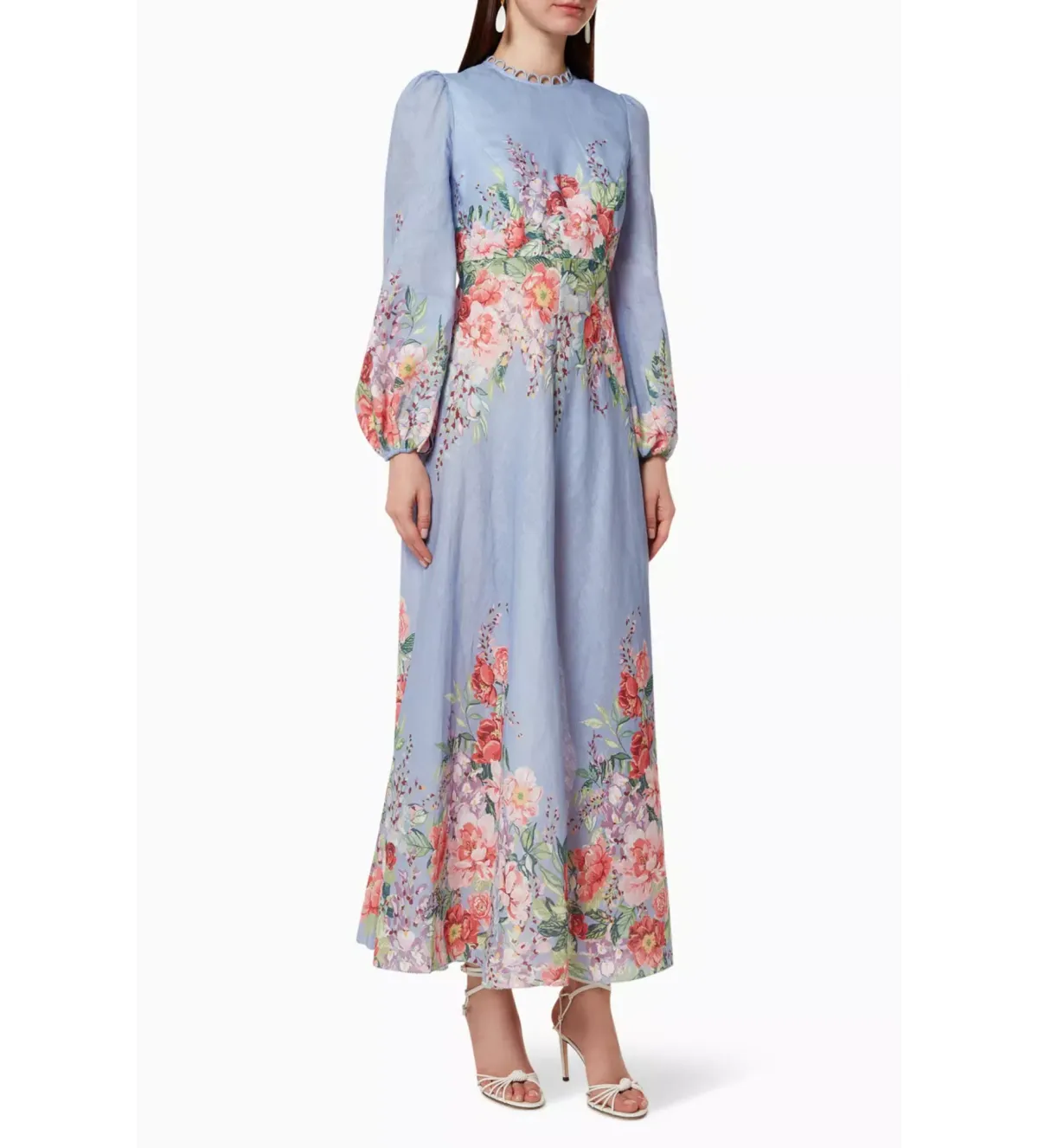 Zimmermann Bellitude Floral Long Dress in Cornflower Floral Size 1/AU10 - Image 1