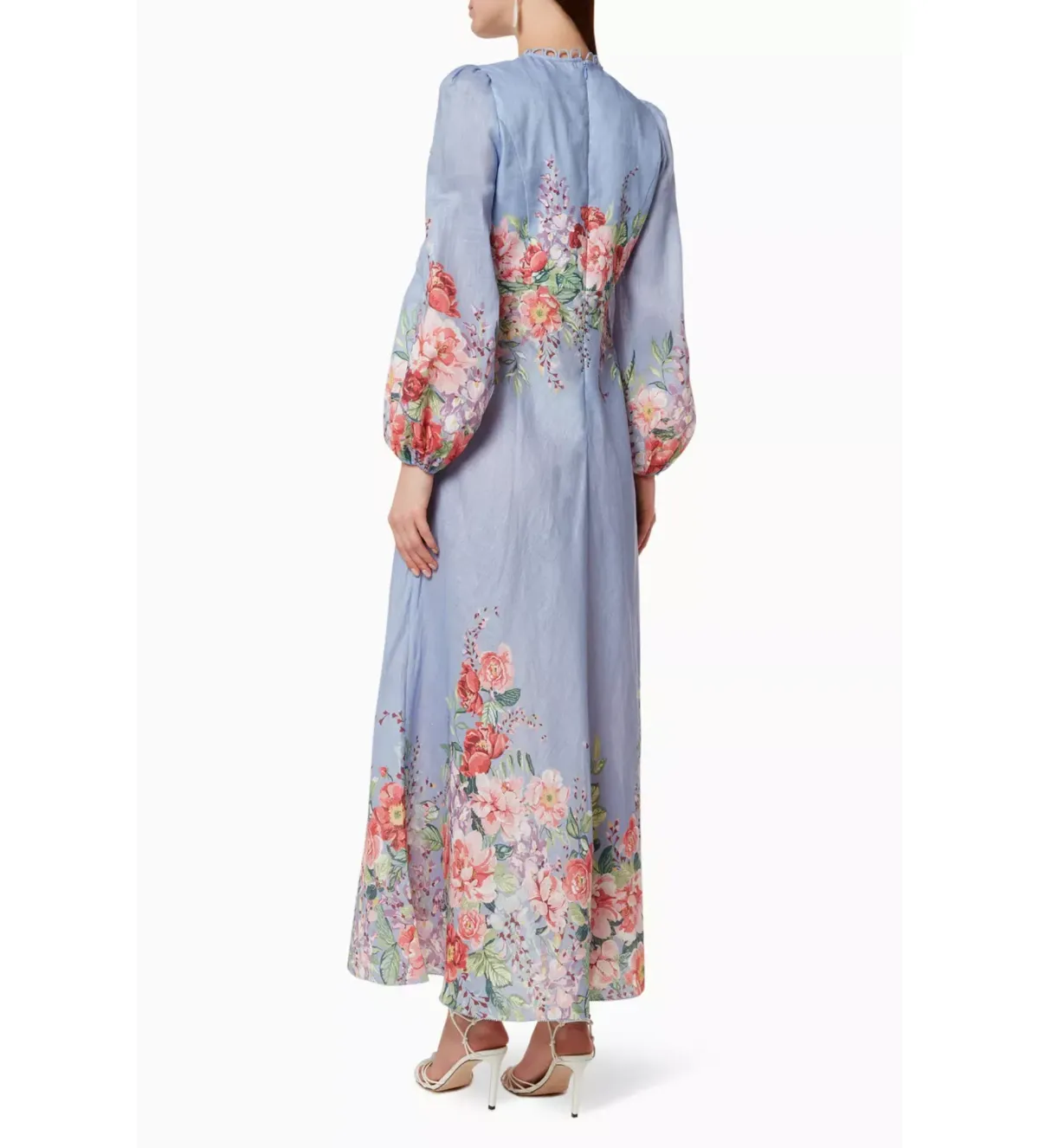 Zimmermann Bellitude Floral Long Dress in Cornflower Floral Size 1/AU10 - Image 2