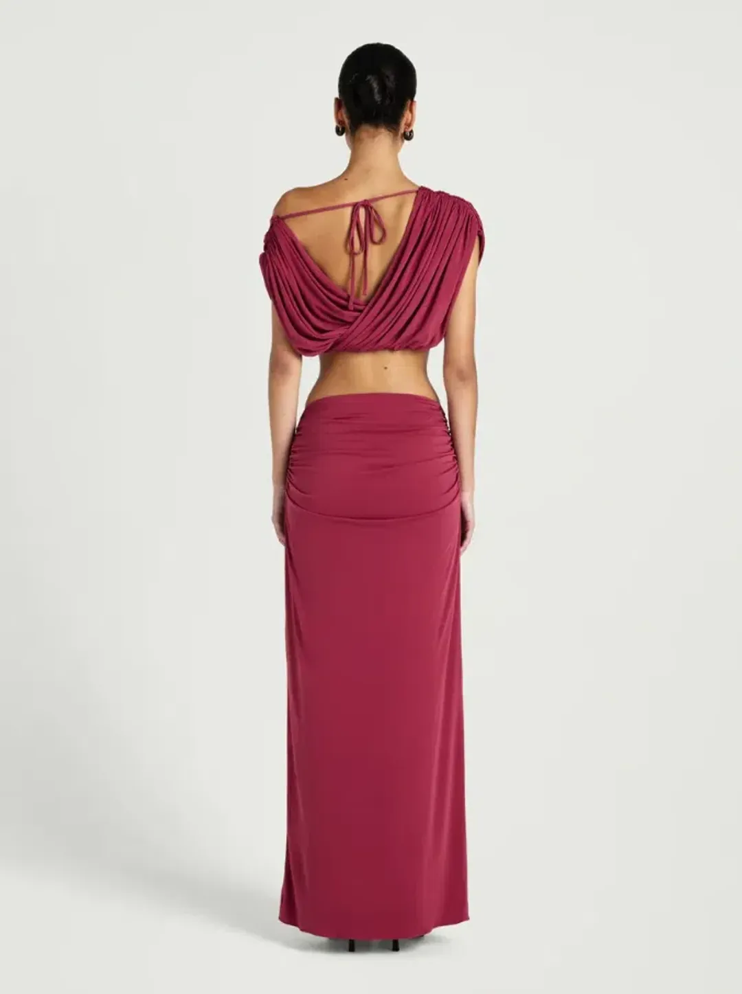 Benni Celia Top & Skirt Set in Rose Wine Size AU 8/S for rent on The Volte - main image