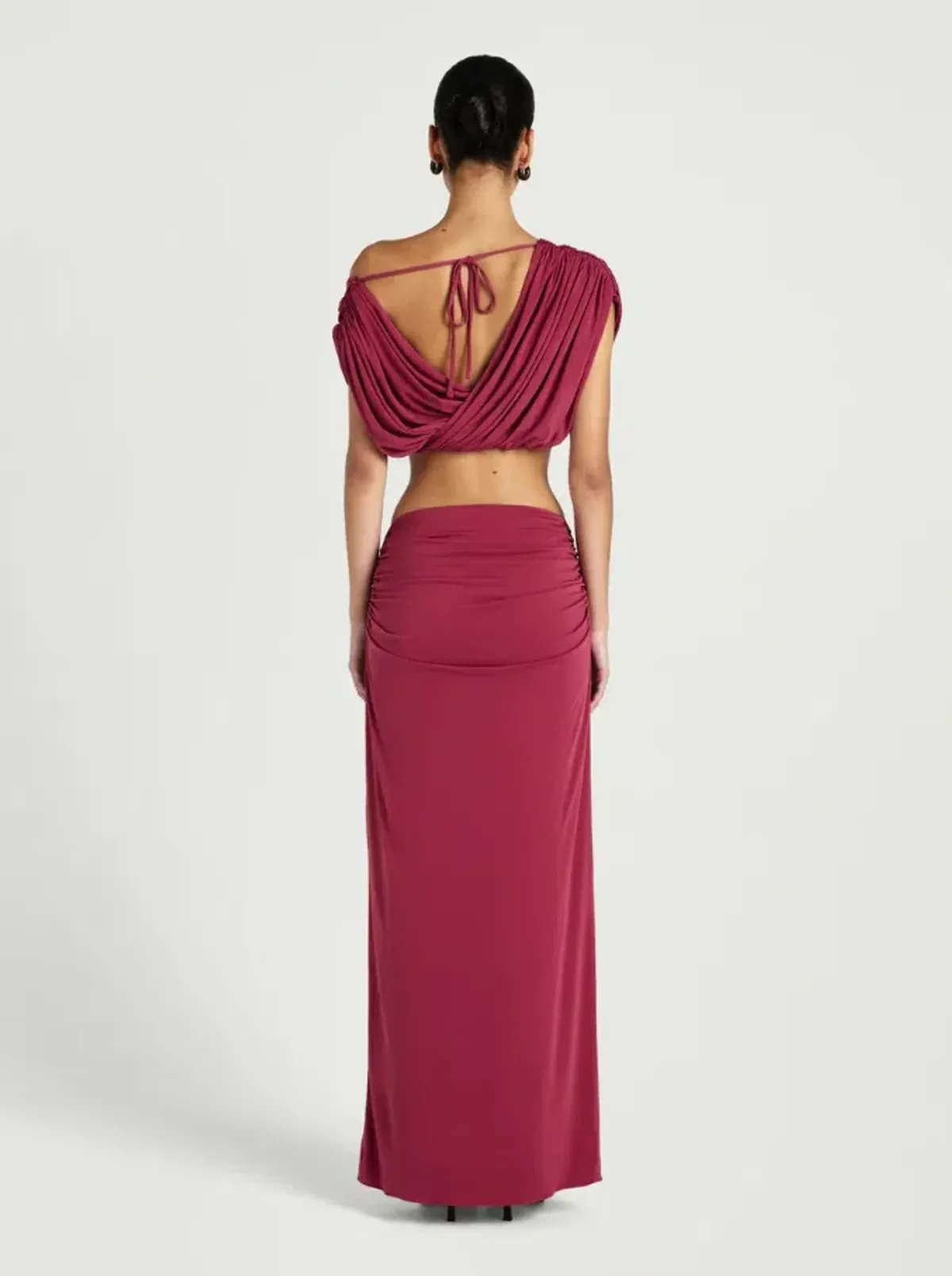 Benni Celia Top & Skirt Set in Rose Wine Size AU 8/S - Image 4