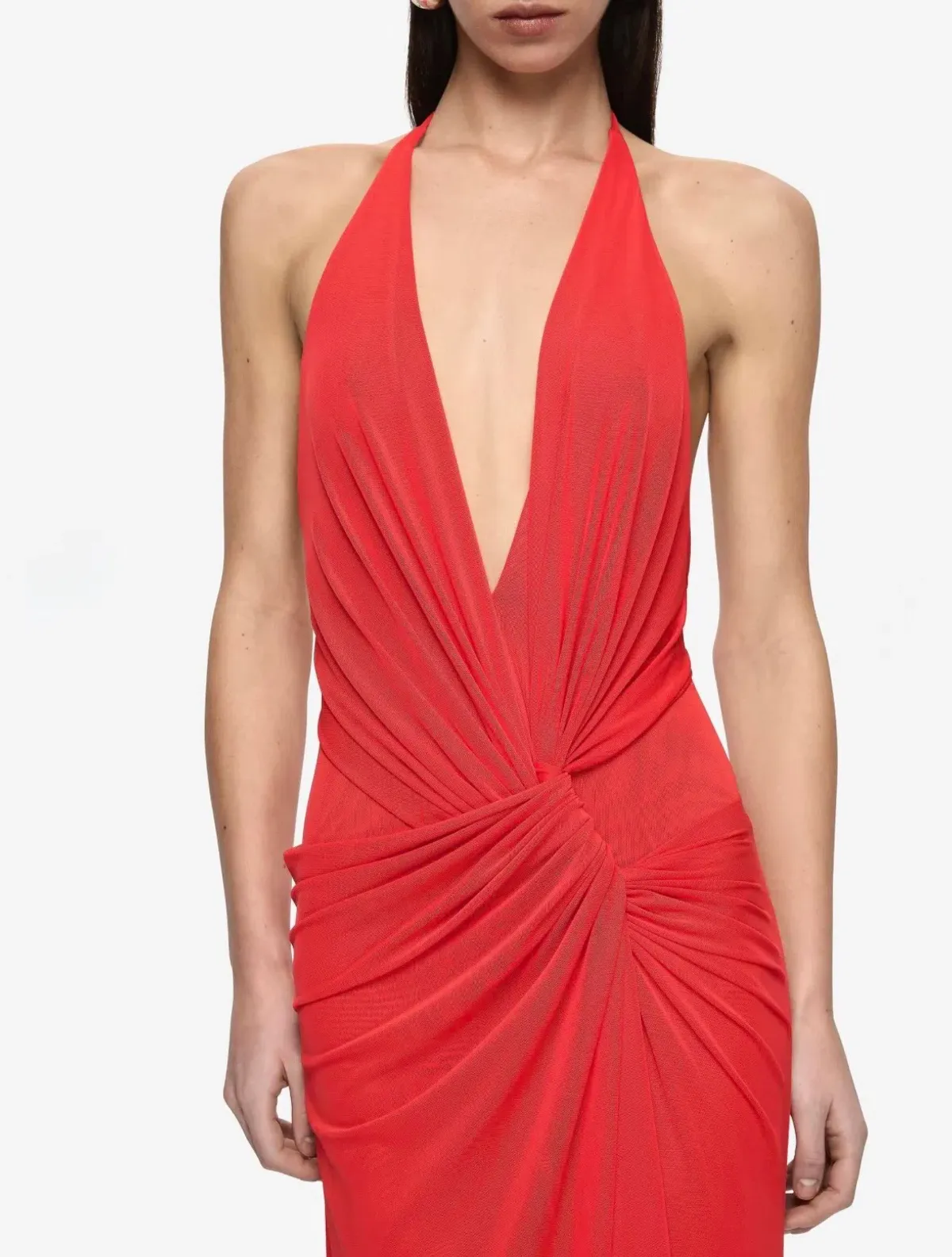 XANTHI V NECK MAXI DRESS IN FLAME SIZE 8 - Image 3