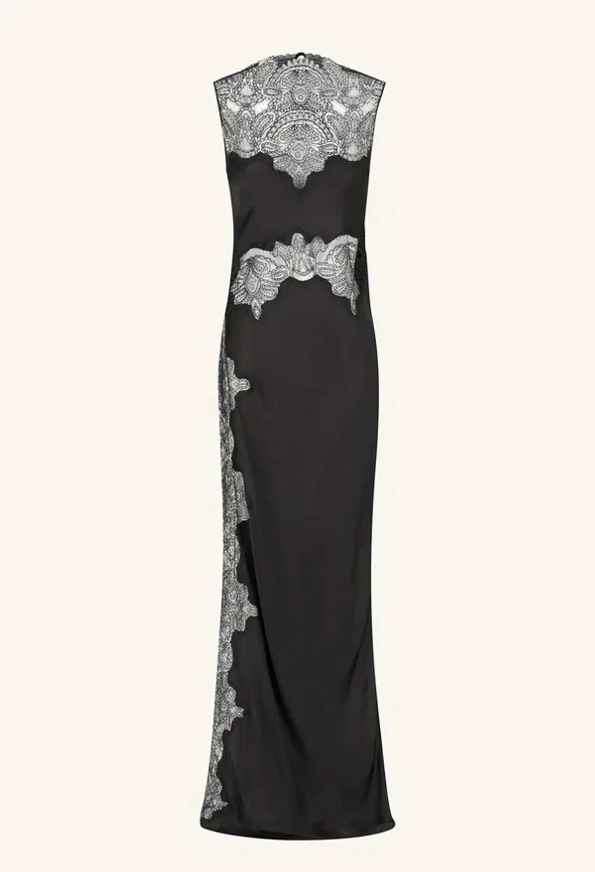 Jamila Lace High Neck Maxi Dress - Black- Size 8 - Image 4