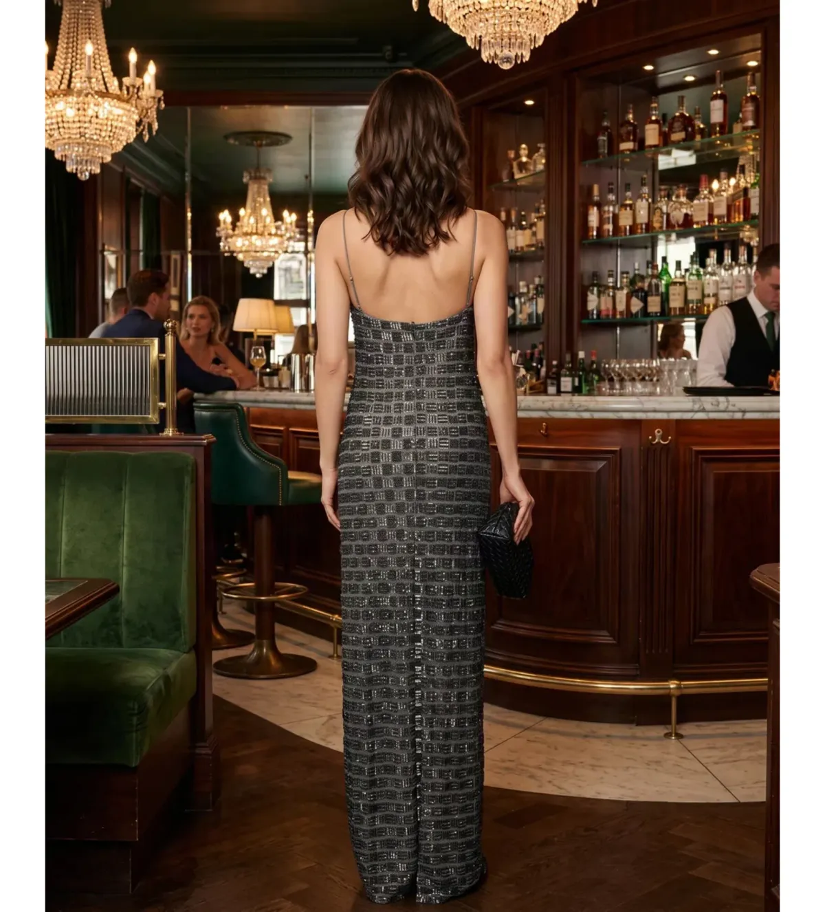Arcina Ori Stevie Maxi Dress Chrome Size L/AU 12 - Image 4