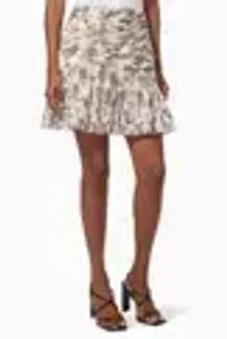 Zimmermann Pleated Mini Skirt Bird Toile Print size 14 for rent on The Volte - image 7