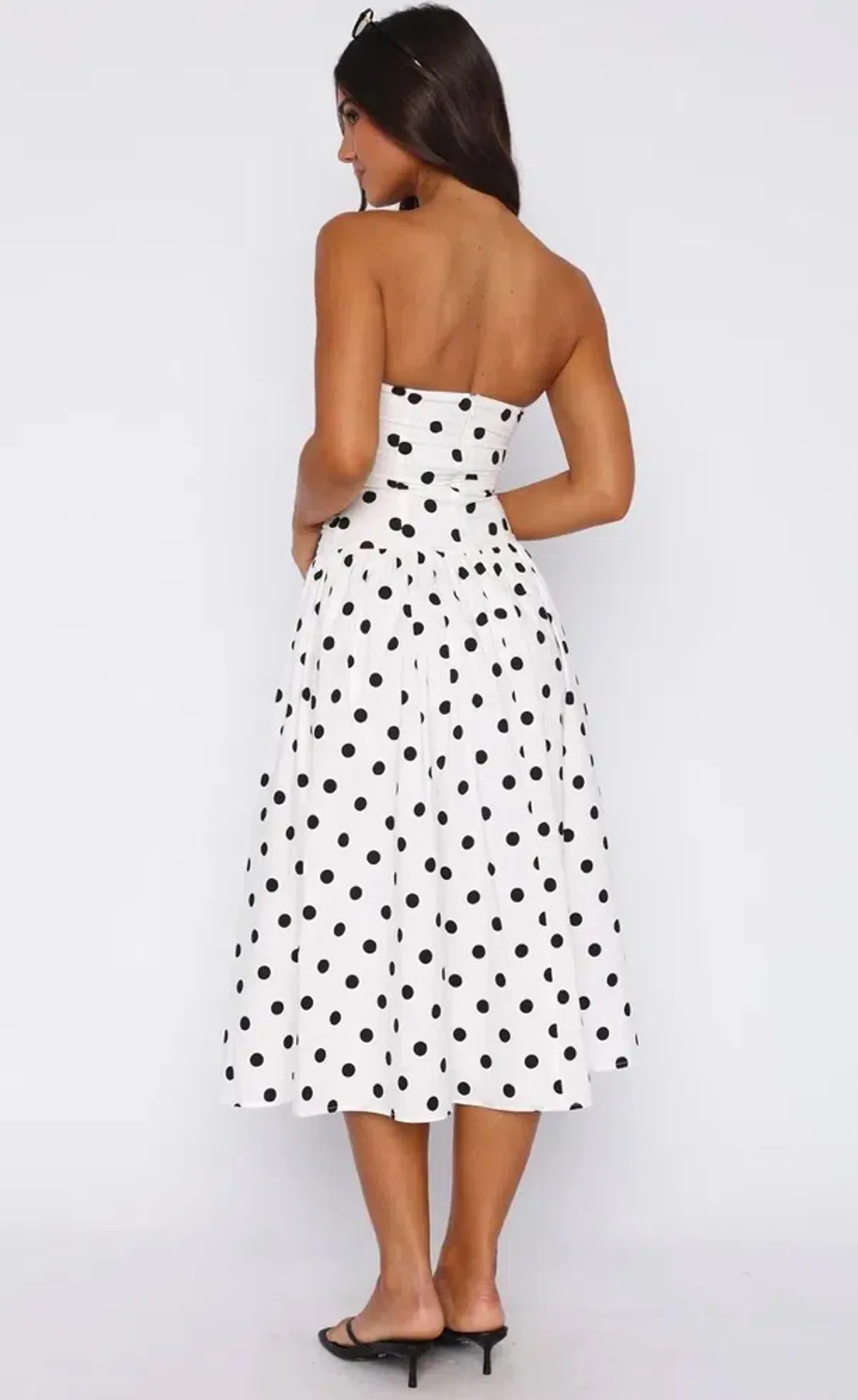 Rich in love strapless midi dress // White fox - Image 3