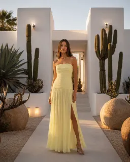 Manning cartell ROYAL DEBUT DRESS lemon size 8 for rent on The Volte - image 1