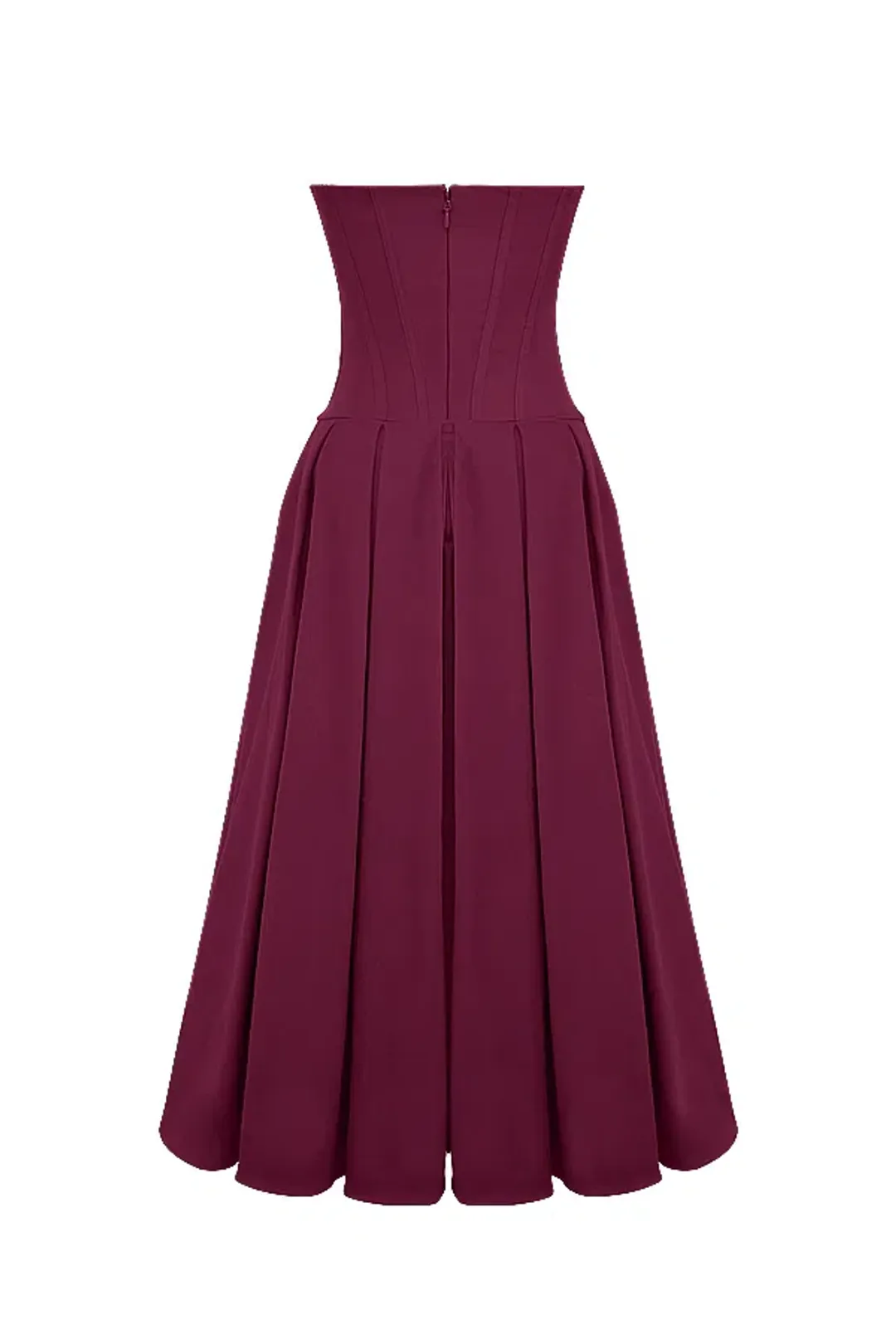 House of CB Lady Wine Strapless Midi Dress Size M for rent on The Volte - main image