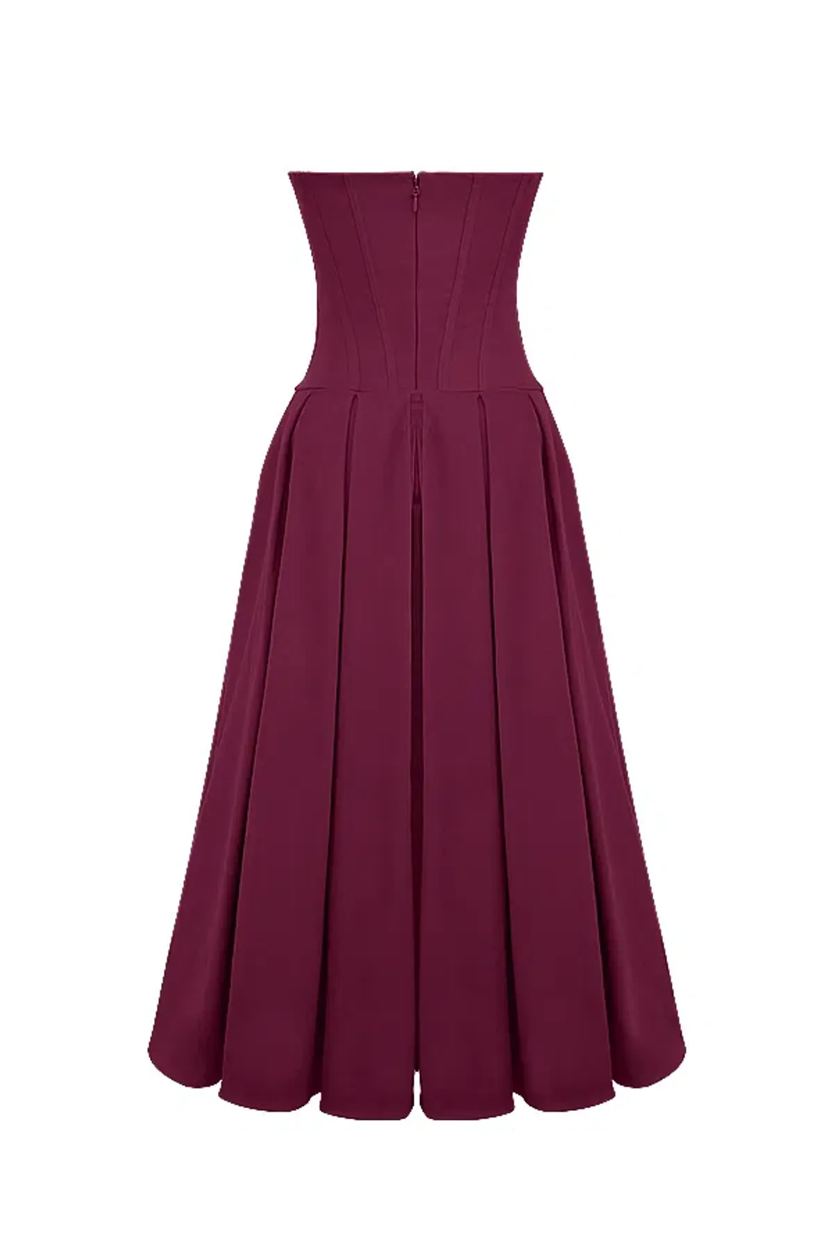 House of CB Lady Wine Strapless Midi Dress Size M - Image 6
